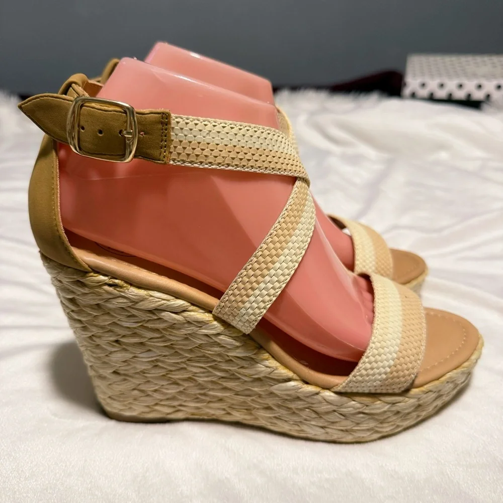 Tan Wedge Sandals
